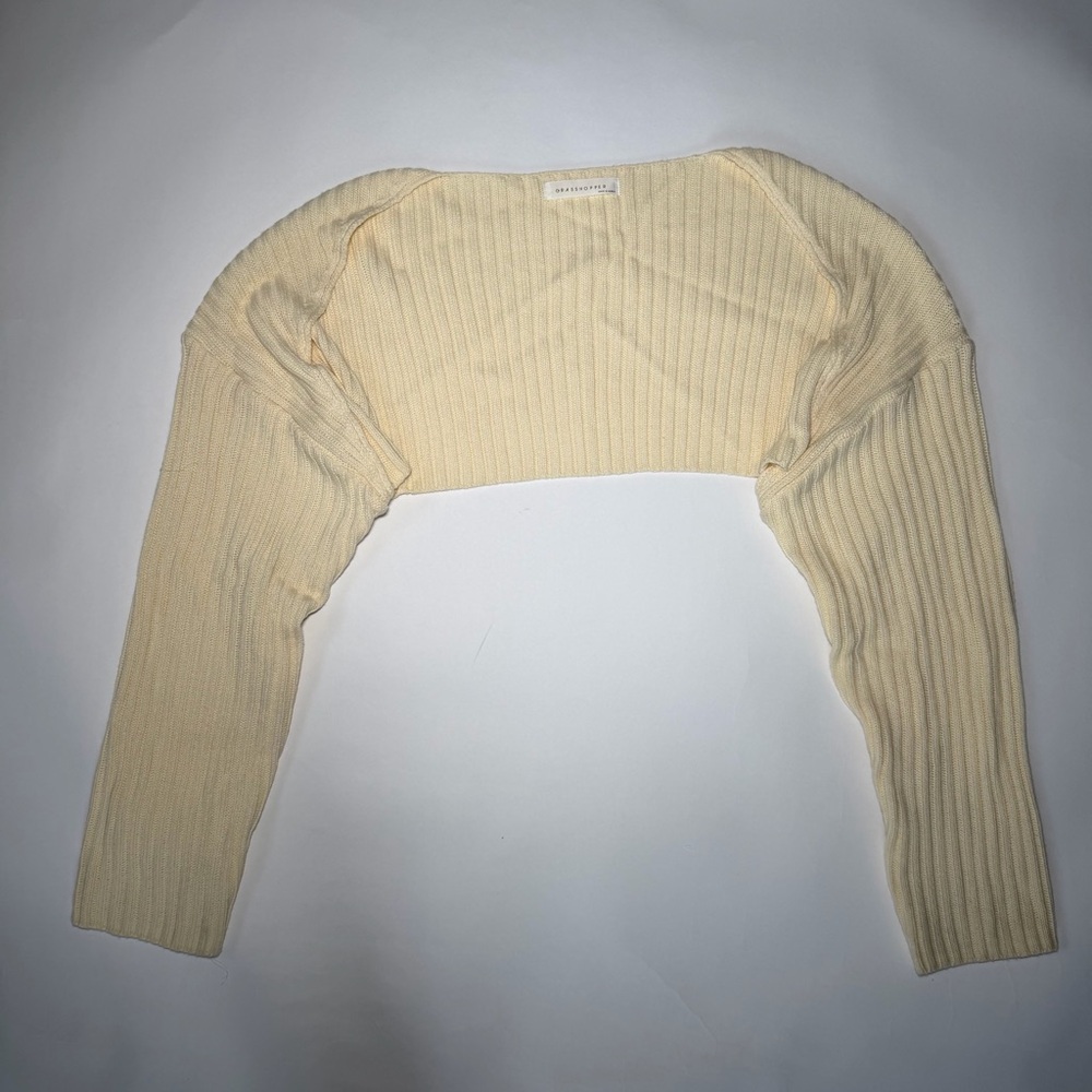 Source Unknown Cream Ribbed Shrug